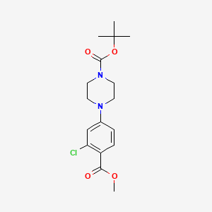 molecular formula C17H23ClN2O4 B577947 4-(4-Boc-1-哌嗪基)-2-氯苯甲酸甲酯 CAS No. 1346597-59-8