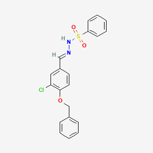 molecular formula C20H17ClN2O3S B5779471 N'-[4-(benzyloxy)-3-chlorobenzylidene]benzenesulfonohydrazide 