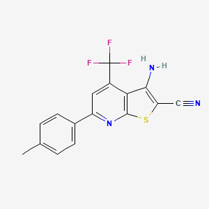 3-amino-6-(4-methylphenyl)-4-(trifluoromethyl)thieno[2,3-b]pyridine-2-carbonitrile