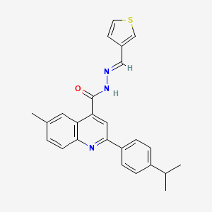 molecular formula C25H23N3OS B5779494 2-(4-isopropylphenyl)-6-methyl-N'-(3-thienylmethylene)-4-quinolinecarbohydrazide 