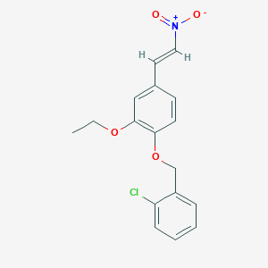 molecular formula C17H16ClNO4 B5779496 1-[(2-chlorobenzyl)oxy]-2-ethoxy-4-(2-nitrovinyl)benzene 