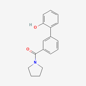 molecular formula C17H17NO2 B577958 2-(3-吡咯烷基羰基苯基)苯酚 CAS No. 1261965-79-0