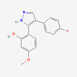 molecular formula C16H13FN2O2 B5779612 2-[4-(4-fluorophenyl)-1H-pyrazol-3-yl]-5-methoxyphenol 