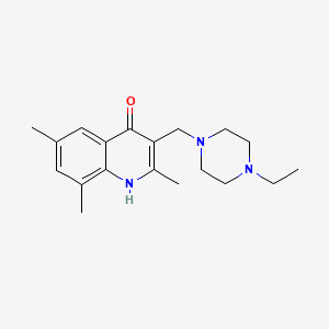 molecular formula C19H27N3O B5779618 3-[(4-ethyl-1-piperazinyl)methyl]-2,6,8-trimethyl-4-quinolinol 