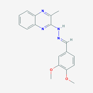 molecular formula C18H18N4O2 B5779626 3,4-dimethoxybenzaldehyde (3-methyl-2-quinoxalinyl)hydrazone 
