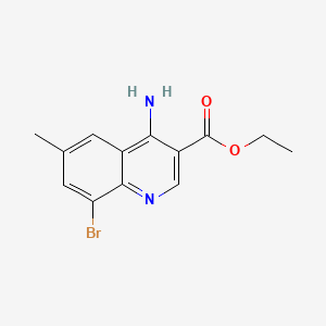 molecular formula C13H13BrN2O2 B577963 4-氨基-8-溴-6-甲基喹啉-3-羧酸乙酯 CAS No. 1242260-34-9