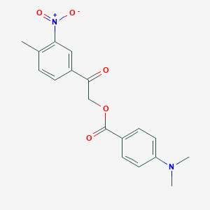 molecular formula C18H18N2O5 B5779643 2-(4-methyl-3-nitrophenyl)-2-oxoethyl 4-(dimethylamino)benzoate 