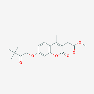 molecular formula C19H22O6 B5779655 methyl [7-(3,3-dimethyl-2-oxobutoxy)-4-methyl-2-oxo-2H-chromen-3-yl]acetate 