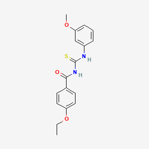 molecular formula C17H18N2O3S B5779661 4-ethoxy-N-{[(3-methoxyphenyl)amino]carbonothioyl}benzamide 
