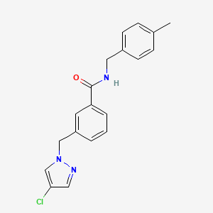molecular formula C19H18ClN3O B5779666 3-[(4-chloro-1H-pyrazol-1-yl)methyl]-N-(4-methylbenzyl)benzamide 