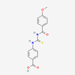 molecular formula C16H14N2O4S B5779723 4-({[(4-methoxybenzoyl)amino]carbonothioyl}amino)benzoic acid 