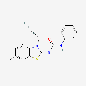 molecular formula C18H15N3OS B5779736 N-[6-methyl-3-(2-propyn-1-yl)-1,3-benzothiazol-2(3H)-ylidene]-N'-phenylurea 
