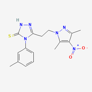 molecular formula C16H18N6O2S B5779784 5-[2-(3,5-dimethyl-4-nitro-1H-pyrazol-1-yl)ethyl]-4-(3-methylphenyl)-4H-1,2,4-triazole-3-thiol 