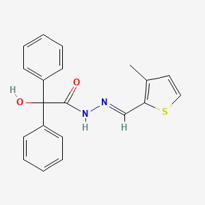 molecular formula C20H18N2O2S B5779792 2-hydroxy-N'-[(3-methyl-2-thienyl)methylene]-2,2-diphenylacetohydrazide 