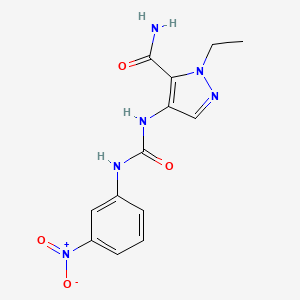 molecular formula C13H14N6O4 B5779808 1-ethyl-4-({[(3-nitrophenyl)amino]carbonyl}amino)-1H-pyrazole-5-carboxamide 