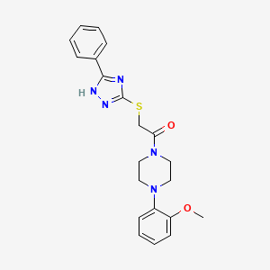 molecular formula C21H23N5O2S B5779831 1-(2-methoxyphenyl)-4-{[(5-phenyl-4H-1,2,4-triazol-3-yl)thio]acetyl}piperazine 