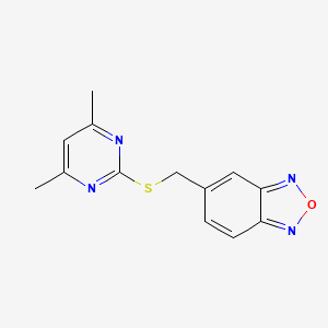 molecular formula C13H12N4OS B5779848 5-{[(4,6-dimethyl-2-pyrimidinyl)thio]methyl}-2,1,3-benzoxadiazole 