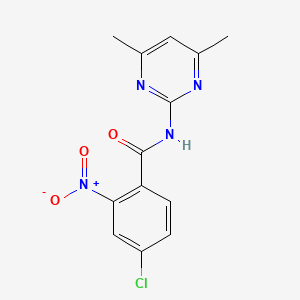 molecular formula C13H11ClN4O3 B5779852 4-chloro-N-(4,6-dimethyl-2-pyrimidinyl)-2-nitrobenzamide 