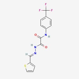 2-oxo-2-[2-(2-thienylmethylene)hydrazino]-N-[4-(trifluoromethyl)phenyl]acetamide