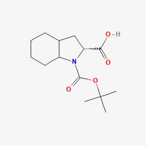 molecular formula C14H23NO4 B577987 (2R)-1-(叔丁氧羰基)八氢-1H-吲哚-2-羧酸 CAS No. 1217525-04-6