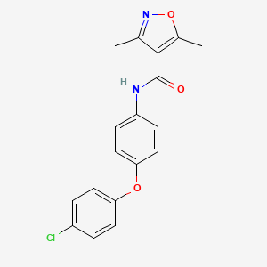 molecular formula C18H15ClN2O3 B5779871 N-[4-(4-chlorophenoxy)phenyl]-3,5-dimethyl-4-isoxazolecarboxamide 