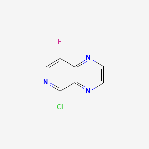 molecular formula C7H3ClFN3 B577990 5-氯-8-氟吡啶并[3,4-b]吡嗪 CAS No. 1374652-17-1