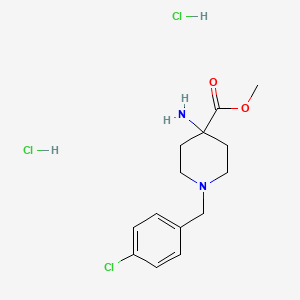 molecular formula C14H21Cl3N2O2 B577991 4-氨基-1-(4-氯苄基)哌啶-4-甲酸甲酯二盐酸盐 CAS No. 1210494-26-0