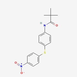 molecular formula C17H18N2O3S B5779927 2,2-dimethyl-N-{4-[(4-nitrophenyl)thio]phenyl}propanamide 