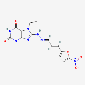 3-(5-nitro-2-furyl)acrylaldehyde (7-ethyl-3-methyl-2,6-dioxo-2,3,6,7-tetrahydro-1H-purin-8-yl)hydrazone