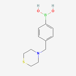 molecular formula C11H16BNO2S B577994 4-(Thiomorpholin-4-ylmethyl)phenylboronic acid CAS No. 1256358-60-7