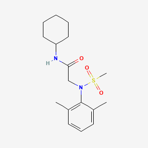 molecular formula C17H26N2O3S B5779944 N~1~-cyclohexyl-N~2~-(2,6-dimethylphenyl)-N~2~-(methylsulfonyl)glycinamide 