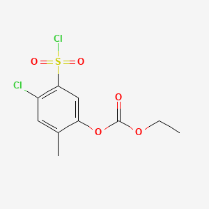 molecular formula C10H10Cl2O5S B577996 4-Chloro-5-(chlorosulfonyl)-2-methylphenyl ethyl carbonate CAS No. 1245807-01-5