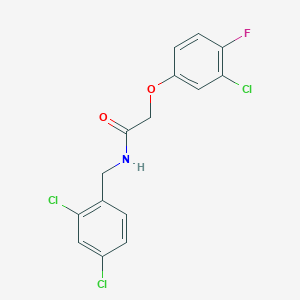 molecular formula C15H11Cl3FNO2 B5779965 2-(3-chloro-4-fluorophenoxy)-N-(2,4-dichlorobenzyl)acetamide 
