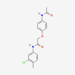molecular formula C17H17ClN2O3 B5779969 2-[4-(acetylamino)phenoxy]-N-(3-chloro-4-methylphenyl)acetamide 
