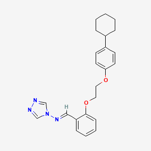 molecular formula C23H26N4O2 B5779971 N-{2-[2-(4-cyclohexylphenoxy)ethoxy]benzylidene}-4H-1,2,4-triazol-4-amine 