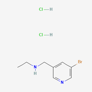 molecular formula C8H13BrCl2N2 B577998 N-((5-Bromopyridin-3-yl)methyl)ethanamine dihydrochloride CAS No. 1337882-65-1