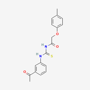 molecular formula C18H18N2O3S B5779992 N-{[(3-acetylphenyl)amino]carbonothioyl}-2-(4-methylphenoxy)acetamide 
