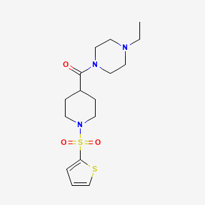 molecular formula C16H25N3O3S2 B5779997 1-ethyl-4-{[1-(2-thienylsulfonyl)-4-piperidinyl]carbonyl}piperazine 