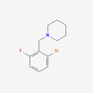 molecular formula C12H15BrFN B578000 1-[(2-溴-6-氟苯基)甲基]哌啶 CAS No. 1355247-68-5