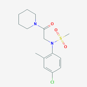 N-(4-chloro-2-methylphenyl)-N-[2-oxo-2-(1-piperidinyl)ethyl]methanesulfonamide
