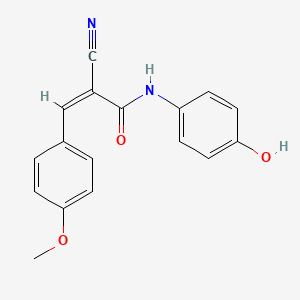 molecular formula C17H14N2O3 B5780043 2-cyano-N-(4-hydroxyphenyl)-3-(4-methoxyphenyl)acrylamide 