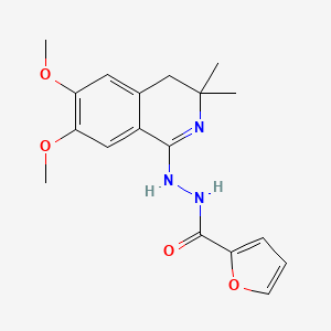molecular formula C18H21N3O4 B5780060 N'-(6,7-dimethoxy-3,3-dimethyl-3,4-dihydro-1-isoquinolinyl)-2-furohydrazide 