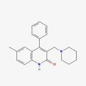 6-methyl-4-phenyl-3-(1-piperidinylmethyl)-2(1H)-quinolinone