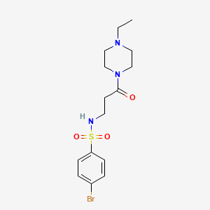 molecular formula C15H22BrN3O3S B5780119 4-bromo-N-[3-(4-ethyl-1-piperazinyl)-3-oxopropyl]benzenesulfonamide 