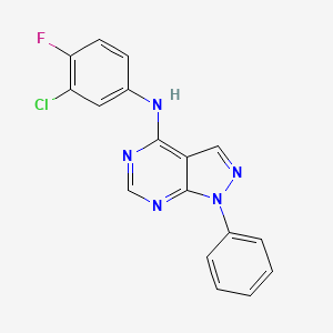 molecular formula C17H11ClFN5 B5780121 N-(3-氯-4-氟苯基)-1-苯基-1H-吡唑并[3,4-d]嘧啶-4-胺 