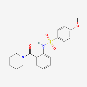 molecular formula C19H22N2O4S B5780143 4-methoxy-N-[2-(1-piperidinylcarbonyl)phenyl]benzenesulfonamide 