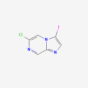 molecular formula C6H3ClIN3 B578016 6-氯-3-碘咪唑并[1,2-A]吡嗪 CAS No. 1245645-10-6