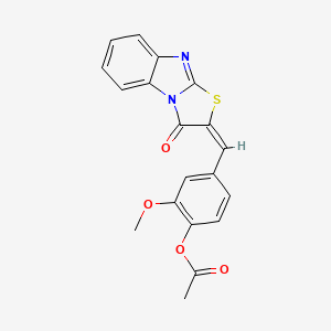 molecular formula C19H14N2O4S B5780162 2-methoxy-4-[(3-oxo[1,3]thiazolo[3,2-a]benzimidazol-2(3H)-ylidene)methyl]phenyl acetate 