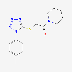 molecular formula C15H19N5OS B5780167 1-({[1-(4-methylphenyl)-1H-tetrazol-5-yl]thio}acetyl)piperidine 