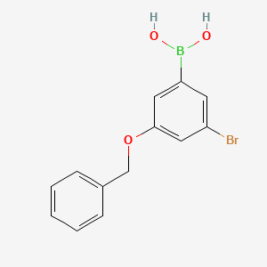 molecular formula C13H12BBrO3 B578023 （3-(苄氧基)-5-溴苯基）硼酸 CAS No. 1256355-21-1